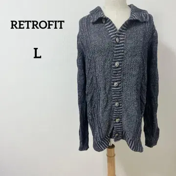 RETROFIT 긴팔 가디건 다크 블루 계열 L
