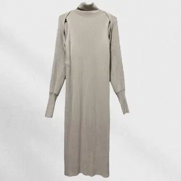 Mila Owen 볼레로 포함 니트 롱 원피스 베이지