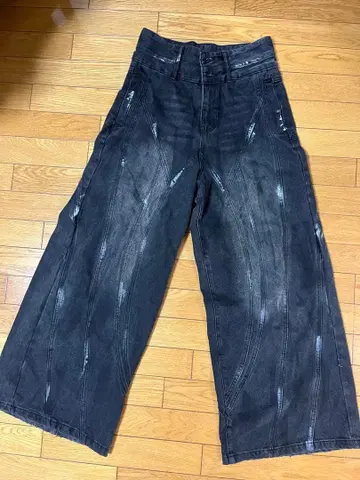 와이드 데님 팬츠 청바지 워시드 데미지 Argue Culture