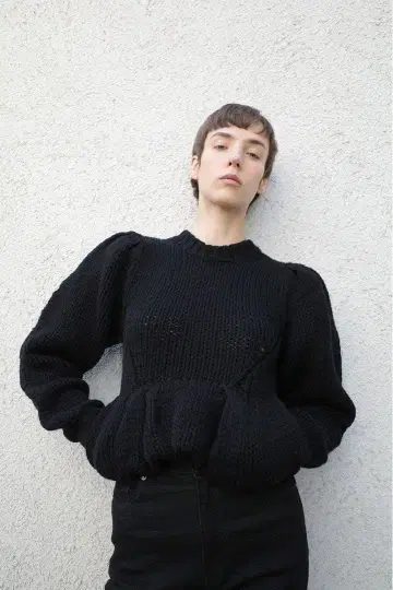 CLANE PEPLUM HAND KNIT TOPS