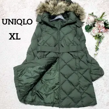 유니클로 XL 벨트 포함 롱 다운 코트 새상품급