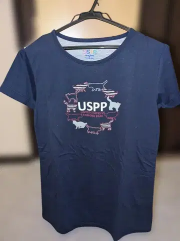 USPP 네이비 T셔츠 M 고양이 디자인