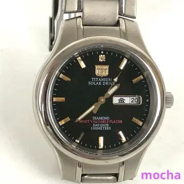 ELGIN 엘진 손목시계 티타늄 솔라 드라이브 DAY-DATE 남성용