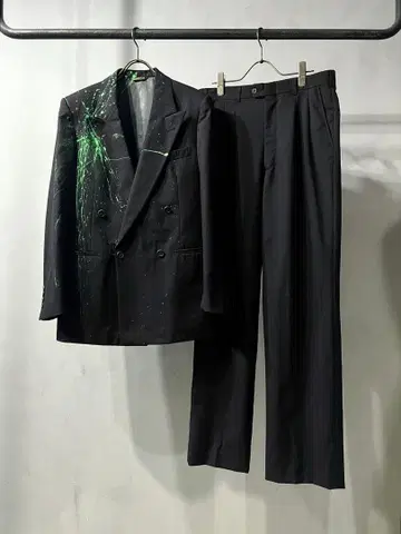 셋업 커스텀 페인트 더블 브레스트 빈티지 리메이크