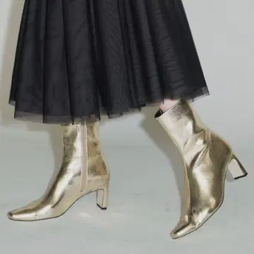 메탈릭 숏부츠 스퀘어토