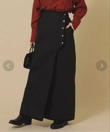 Ray BEAMS 퀼팅 랩 스커트 블랙 사이즈 1 빔즈