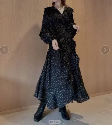 snidel 플리츠 프릴 디테일 원피스 0