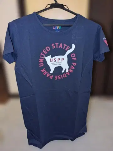 USPP 네이비 T셔츠 M 고양이 디자인