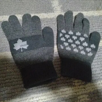 LOGOS 리프 패턴 니트 장갑