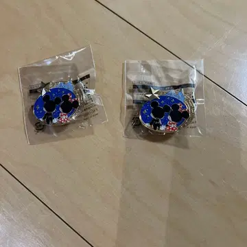 미키 미니 핀 배지 2개 세트
