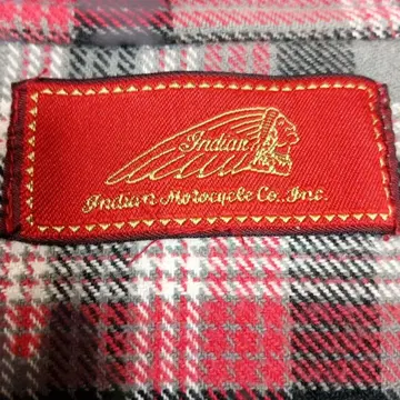 Indian Motorcycle 긴팔 플란넬 셔츠 그레이/레드/블랙
