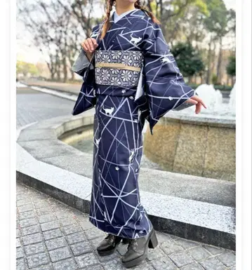 사가비 워셔블 기모노 고양이 패턴 택 포함