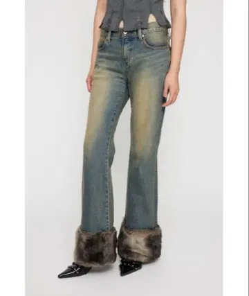 laguagem FAUX FUR 플레어 데님