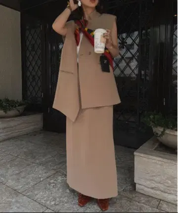 Ameri OTONA WRAP VEST SETUP DRESS