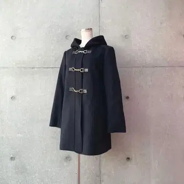 아나이 ANAYI 비트 금장 장식 더플 코트 네이비 36
