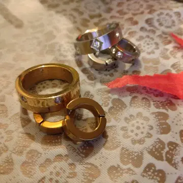 새상품급 골드 실버 반지 페이크 귀걸이 4점