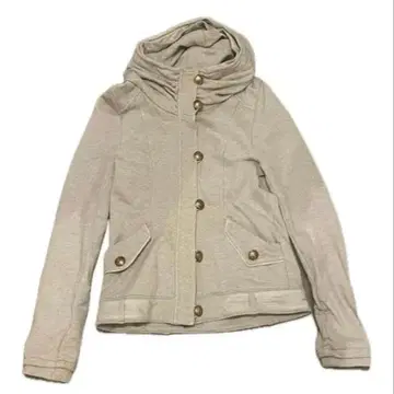 y2k 베이지 후드 부착 자켓 글리터 가공