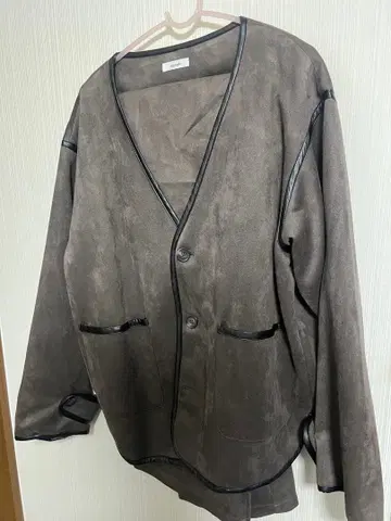 epnok 그레이 노카라 자켓 스웨이드풍