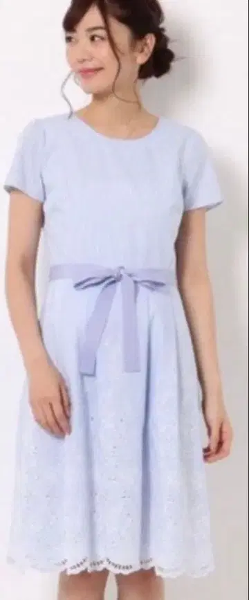 Rose Tiara XL 라이트 블루 원피스