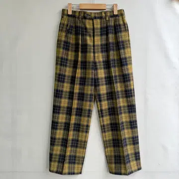 미스터 준코 여성용 투 턱 슬랙스 아이비 타탄 체크