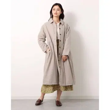 사만사 모스모스 카라 개더 코트 베이지