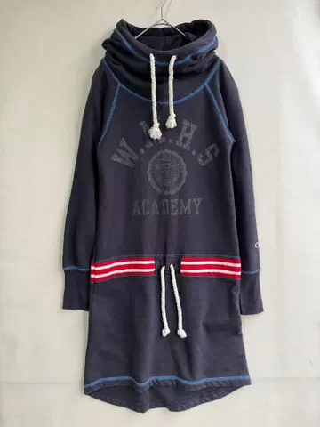 챔피온 여성용 맨투맨 후드티 원피스 네이비 M