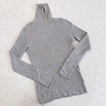 델코르소 긴팔 니트 터틀넥 그레이 일본제 모 100% 프리
