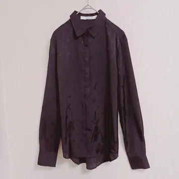 르쉘블루 도트 무늬 긴팔 블라우스 셔츠 히든 버튼 블랙 M 사이즈