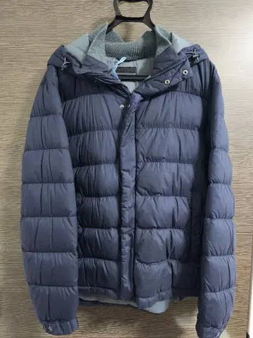 [컨디션 최상] UNIQLO 후드 부착 다운 자켓 XL 네이비