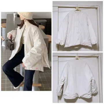 JAVA 가볍고 따뜻한! 바스락 소재 사이드 지퍼 노카라 블루종