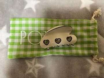 POTETE 3하트 클립 화이트 포테테 헤어 클립 하트