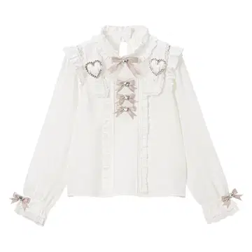 디어마이러브 유메텐보 하트 벨트 초커 비쥬 블라우스 L