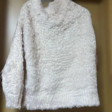 라이트 핑크 플리스 긴팔 스웨터