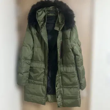 올리브 그린 모즈 코트 방한