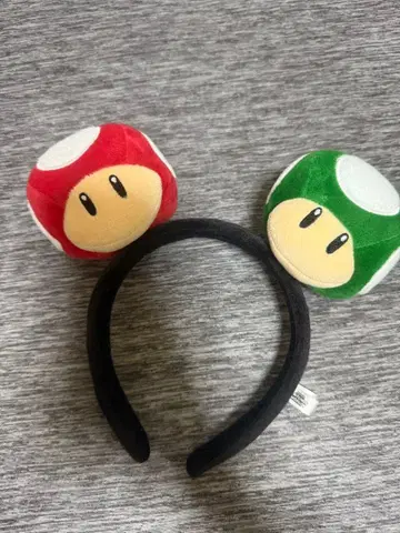 마리오 버섯 머리띠 빨간색 그린