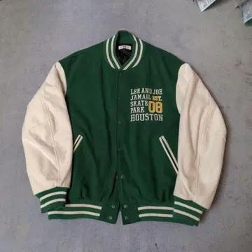 WEGO 바시티 자켓 M 그린/화이트