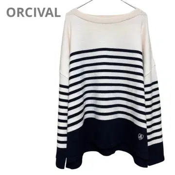 오르치발 ORCIVAL 바스크 니트 보더 풀오버 와이드 1