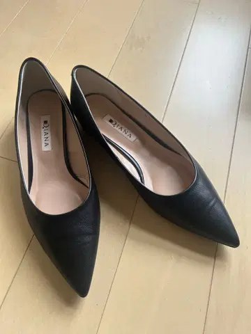 DIANA 블랙 스틸레토 플랫슈즈