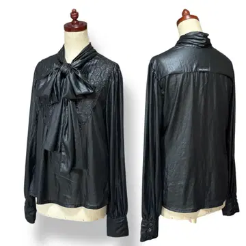 말리아 발렌티나 보타이 자수 블라우스 블랙