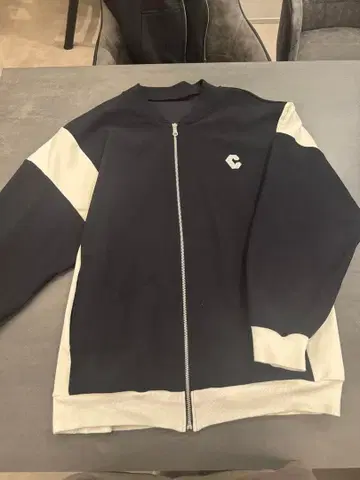 CRONOS 풀 집업 저지 L 블랙/화이트