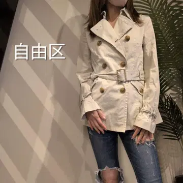 온워드 카시야마 자유구 크롭 기장 트렌치코트 사이즈 40