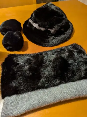 1 퍼 넥워머 버킷햇 팔찌 럭셔리 3종 세트