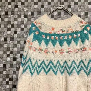 여성용 스웨터 노르딕 무늬 니트