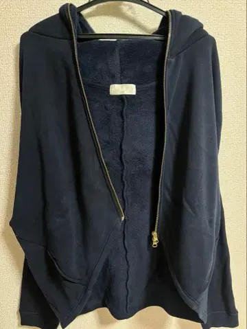 네이비 풀 집업 후드티 프리 사이즈