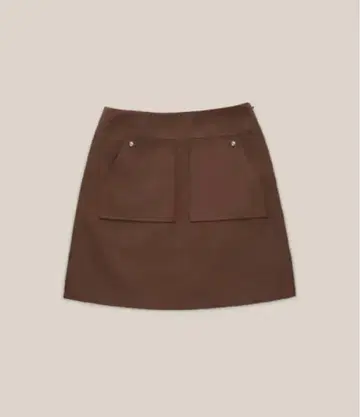 OURO 브라운 스웨이드 A라인 스커트