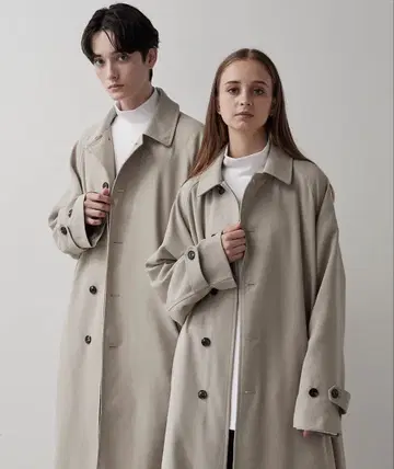 CLEL TR 루즈 스텐카라 코트 그레이쉬 베이지