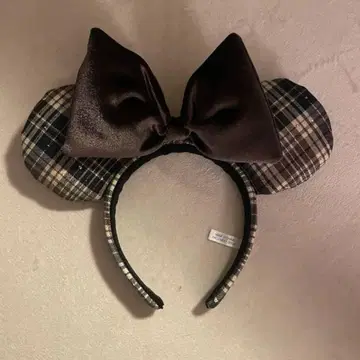 디즈니 머리띠 미니 체크 무늬 체크 2025 가을 신작