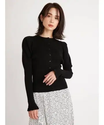 SNIDEL Sustainable 퍼프 슬리브 니트 가디건