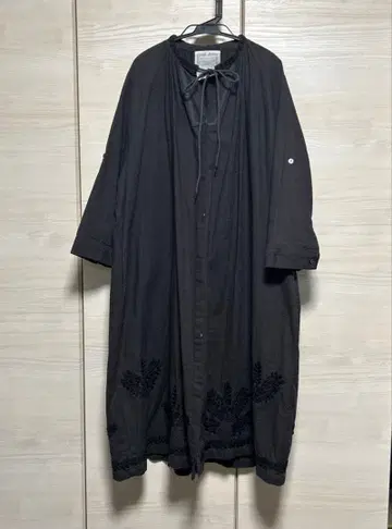 BEARDSLEY 자수 블랙 셔츠 원피스 겉옷 코트 F