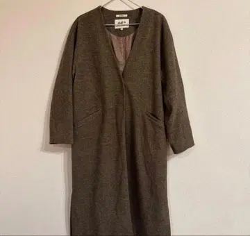 새상품급! 니코앤드 울리 테크 노카라 코트 브라운 M